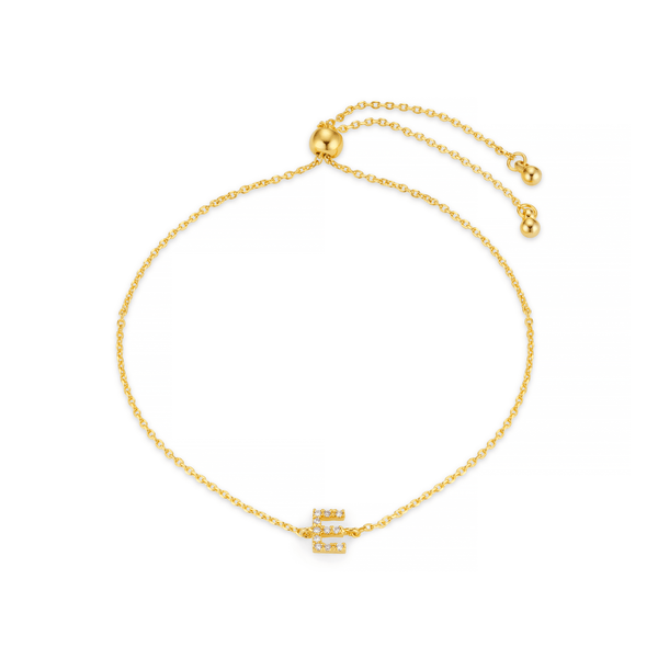 Pulsera Ajustable con Inicial E Pavé