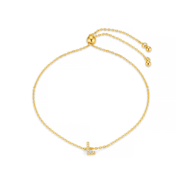 Pulsera Ajustable con Inicial L Pavé