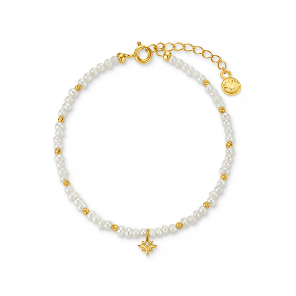 Pulsera LUXE con Mini Perlas y Dije de Estrella