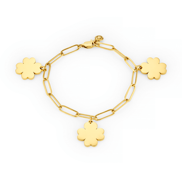 Pulsera LUXE con Dijes de Trébol Pulido